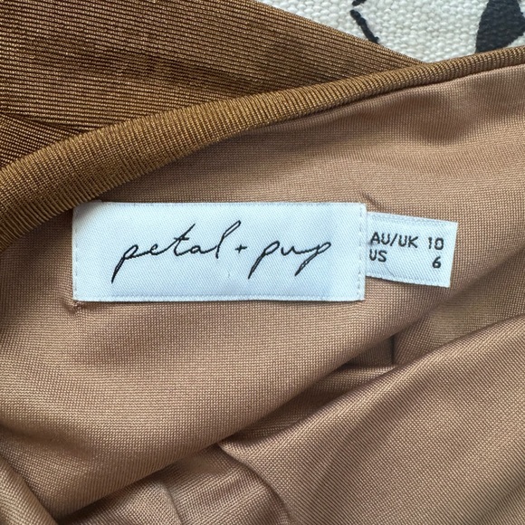 Petal & Pup Camel Backless Midi Dress - Picture 5 of 5